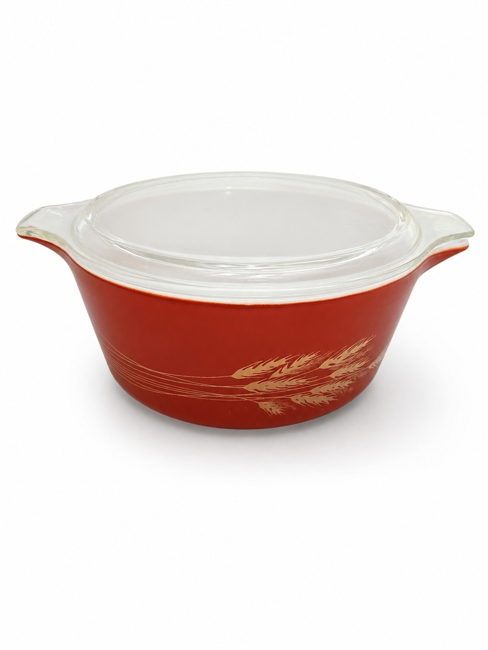 Vintage Pyrex Autumn Harvest / Wheat 2.5L Cinderella Casserole Dish 475-B Orange